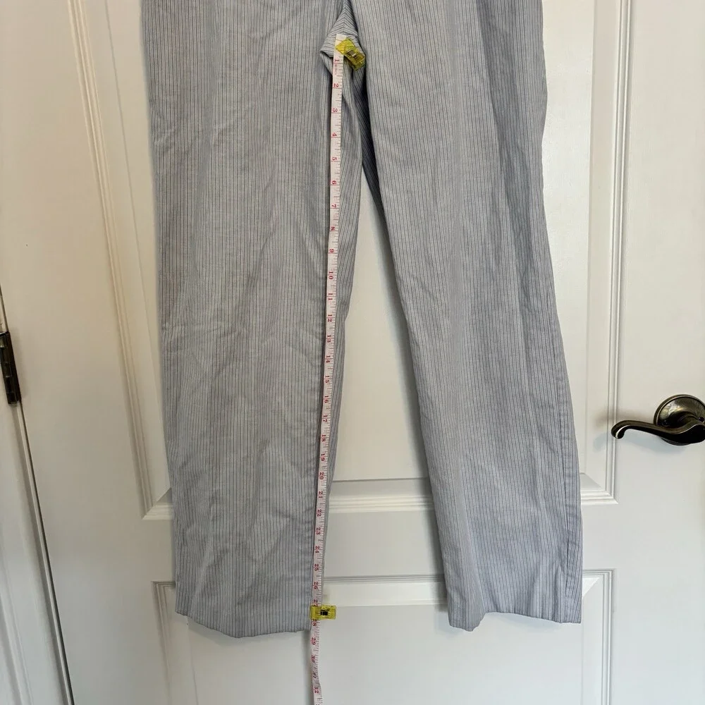 Vintage Levi Strauss & Co. Women's Seersucker Striped‎ Light Blue Straight Pants